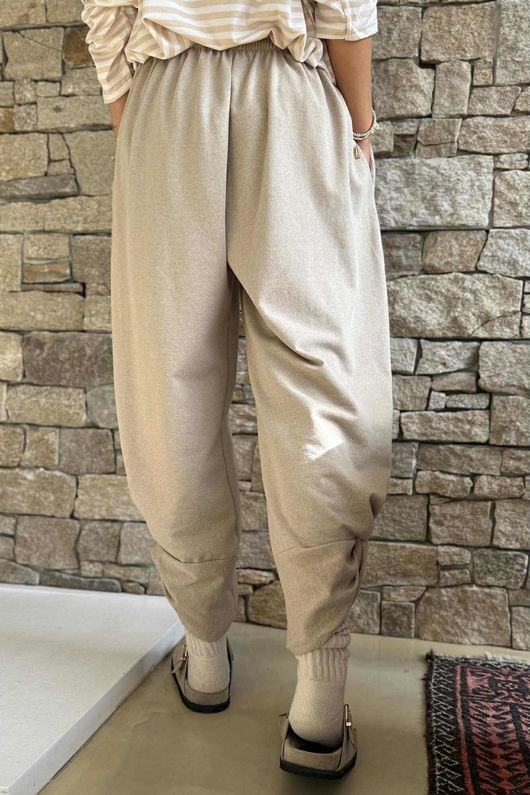 The Sunday Morning 7/8 Twist Pant Oatmeal Melange
